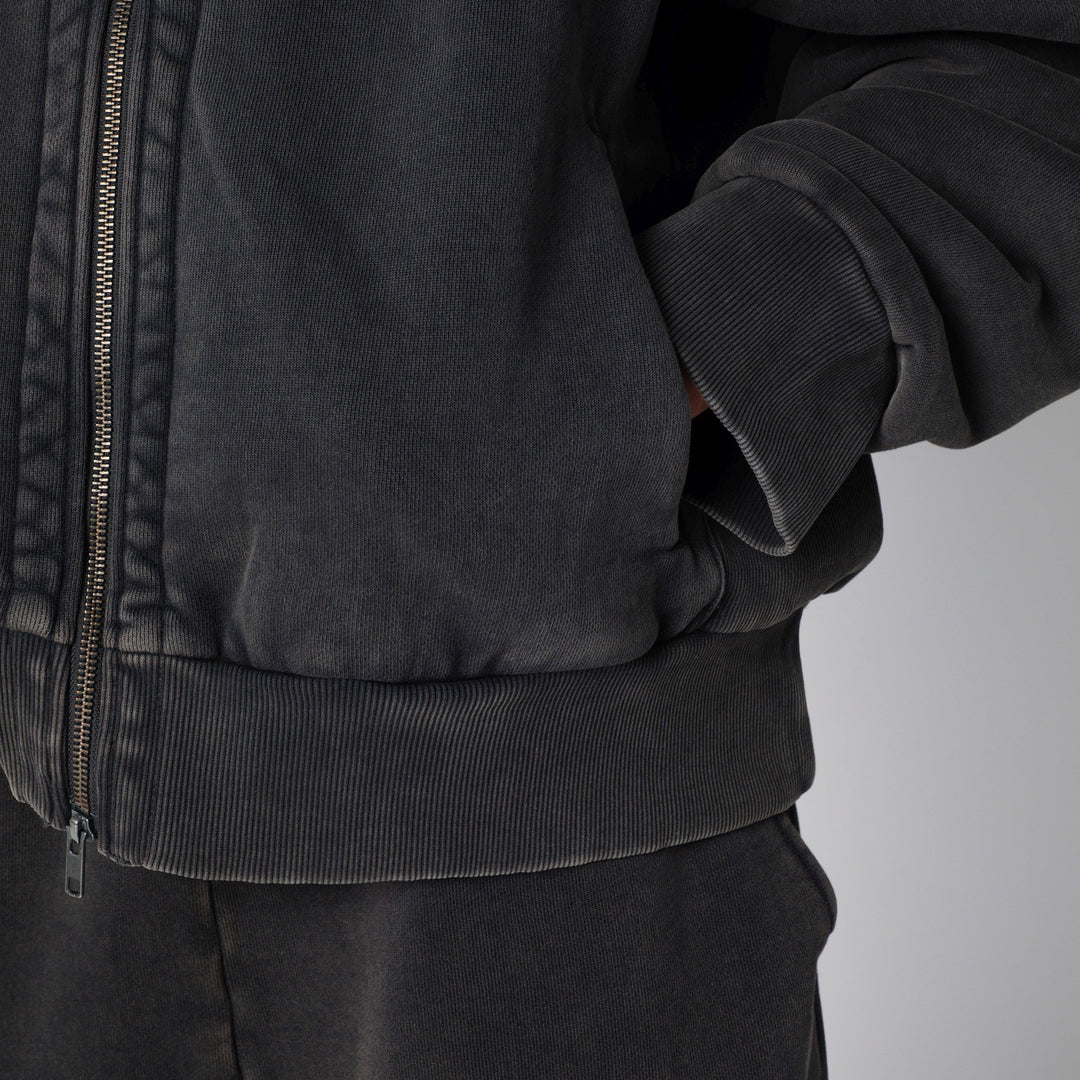 Entire Studios Eternal Zip Hoodie In Washed Black