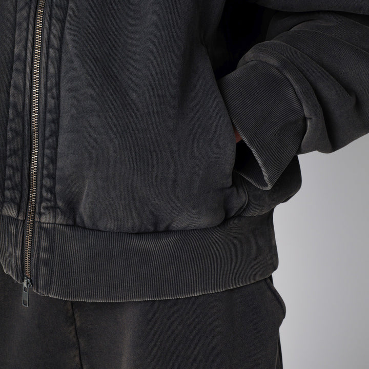 Entire Studios Eternal Zip Hoodie In Washed Black