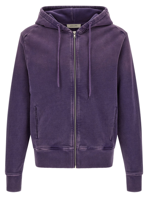 Zip And Hoodie Sweatshirt Purple