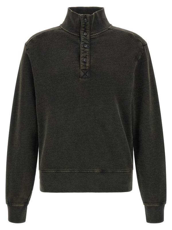 Buttoned Turtleneck Sweatshirt Sweaters And Cardigans Black