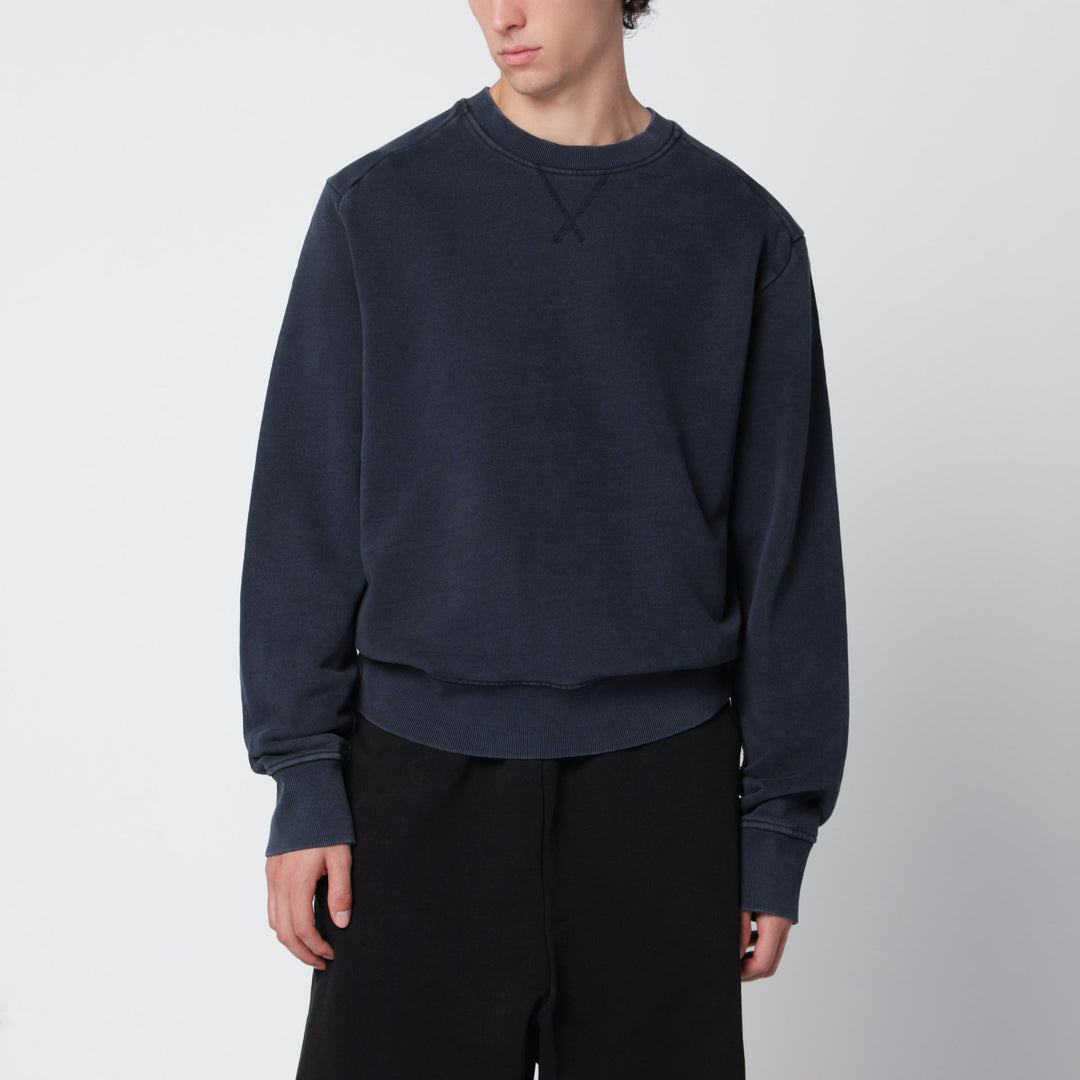Entire Studios Pod Crew-Neck Sweatshirt In Washed Navy Blue