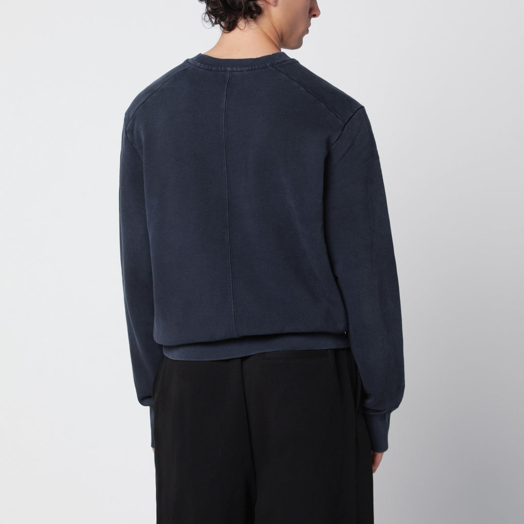 Entire Studios Pod Crew-Neck Sweatshirt In Washed Navy Blue
