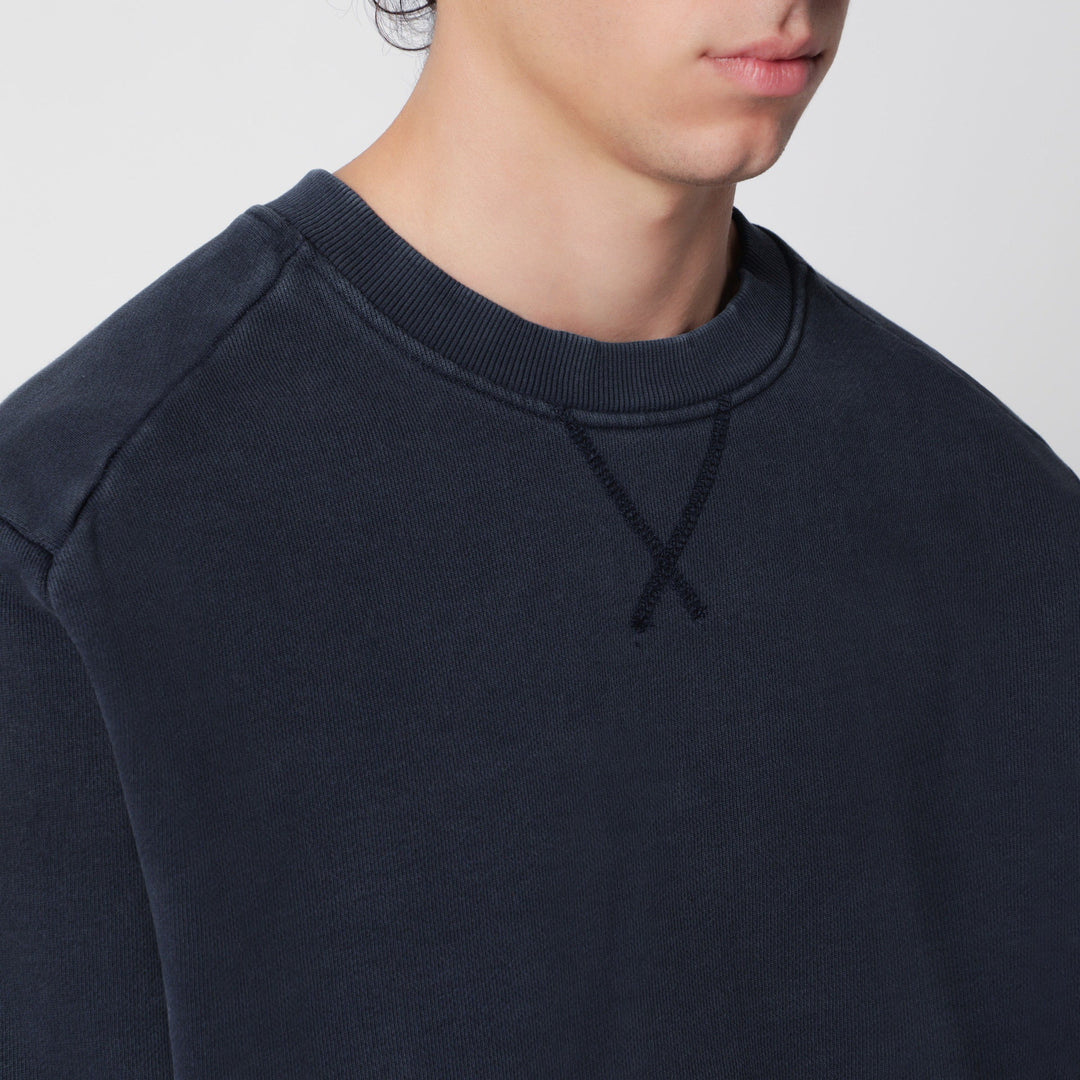 Entire Studios Pod Crew-Neck Sweatshirt In Washed Navy Blue