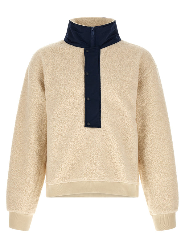 System Half Zip Fleece Sweatshirt Beige