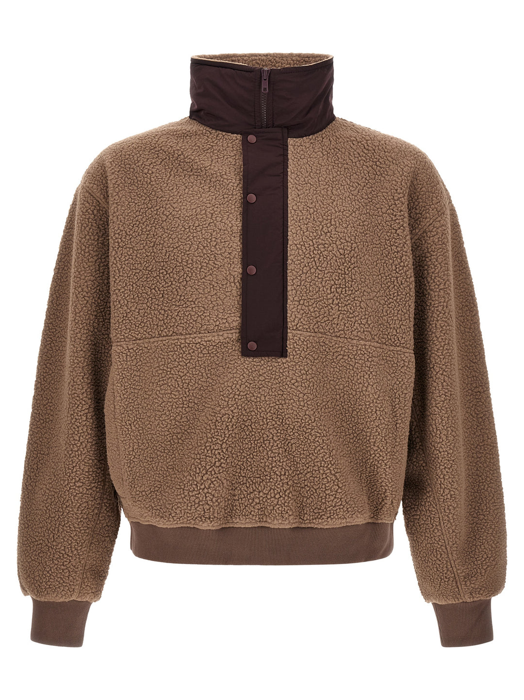Entire Studios System Half Zip Fleece Sweatshirt - Brown | 20ded7fac49b15032c88e7aacbfc9f5d9f7d1d0a
