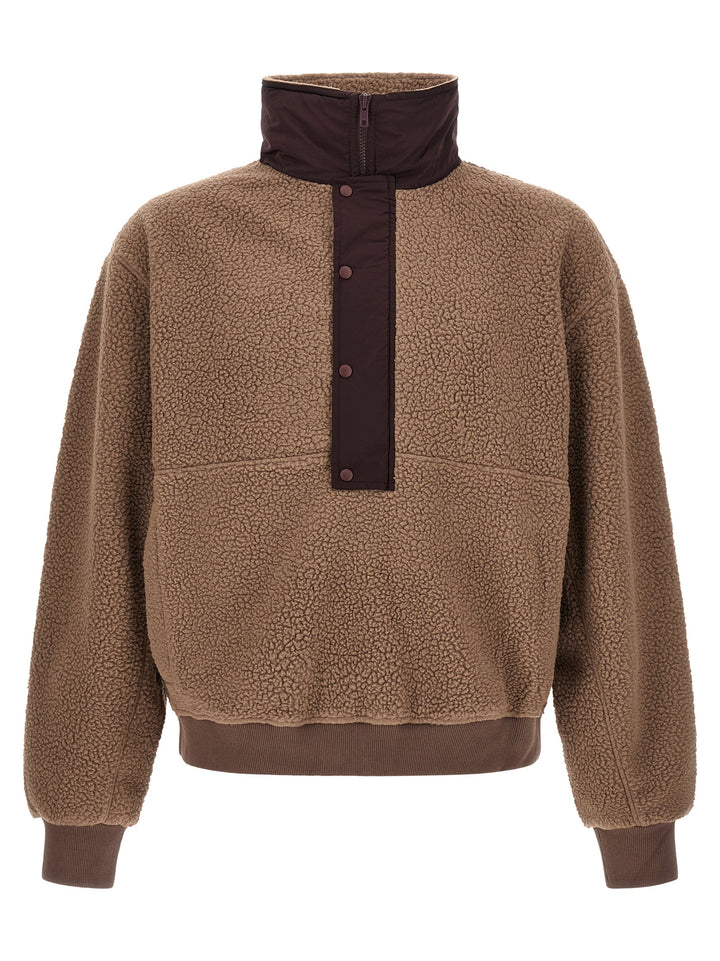 Entire Studios System Half Zip Fleece Sweatshirt - Brown | 20ded7fac49b15032c88e7aacbfc9f5d9f7d1d0a