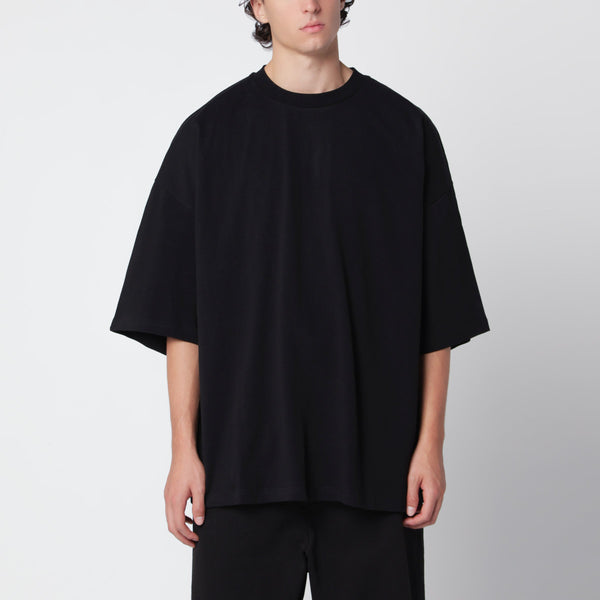 Heavy Boxy T-Shirt In Black Cotton
