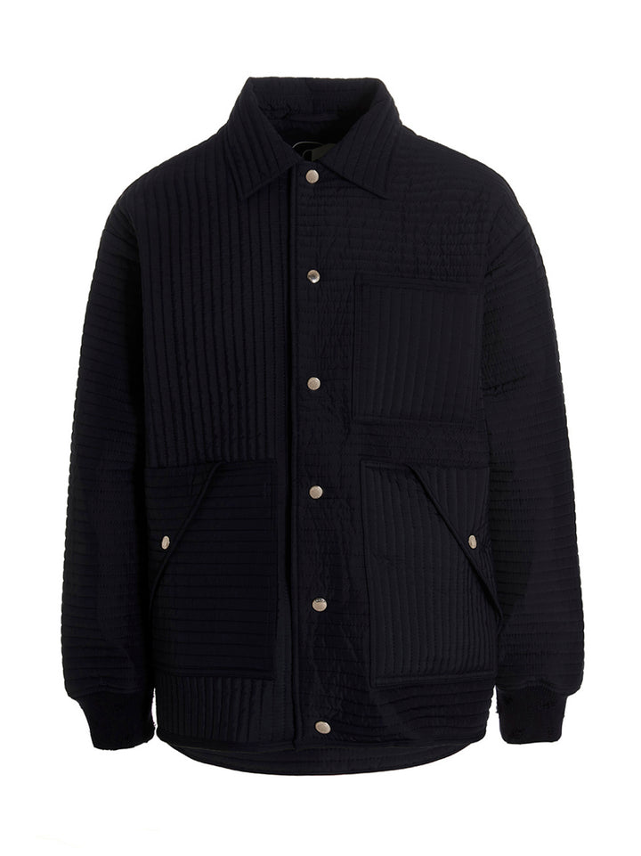 Khrisjoy Chore Quilted Stripes Puffer Jackets - Blue | 3392845f84b6c1459f8ca0dd086e31ae7197e59e