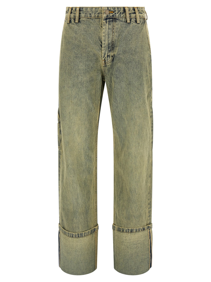 Entire Studios Cuff Surface Wave Jeans - Yellow | 6619f6c717b1363857675a625229e4caf820ed40