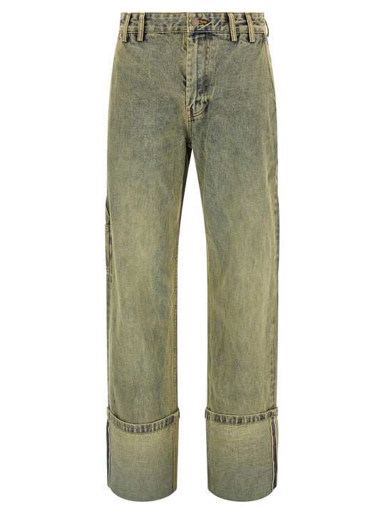 Cuff Surface Wave Jeans Yellow