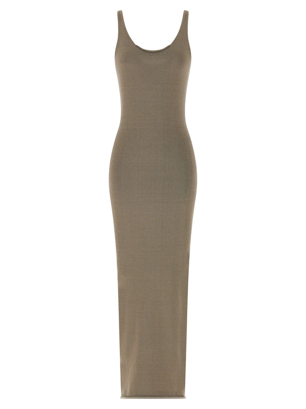 Raw Knit Dresses Beige