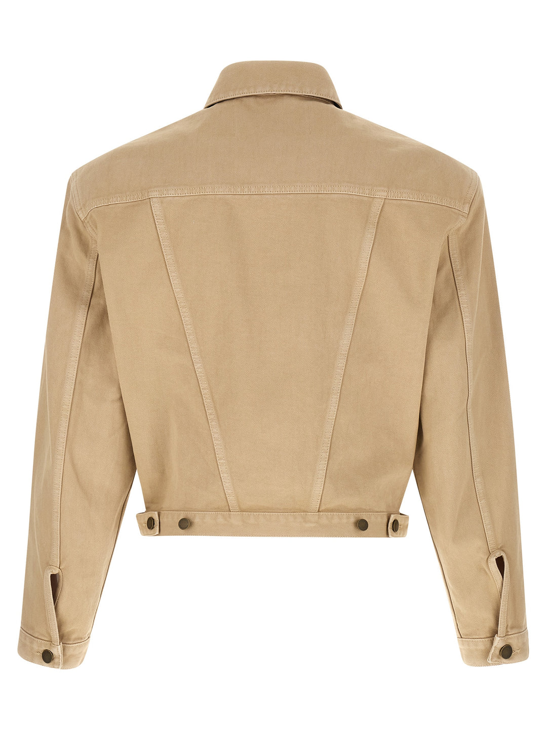 Entire Studios Shrunken Denim Puffer Jackets - Beige | 64f7ce7745535fc6a9d1f6de4f56c7a478357b73