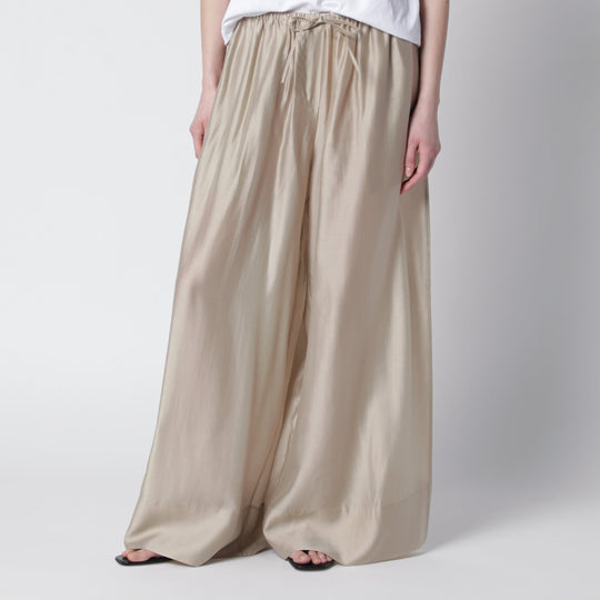 Vento Wide-Leg Trousers In Champagne Color