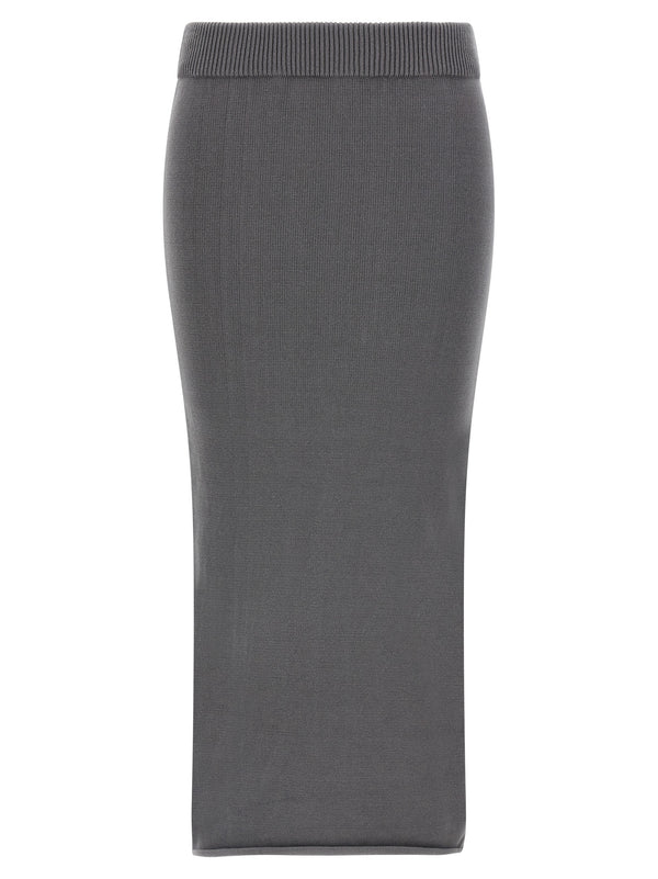 'Raw Knit Skirt Skirts Gray