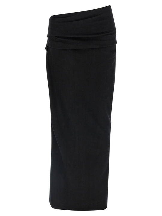Stretch Wool Skirt Skirts Black