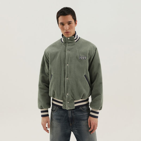 Light Green Corduroy Varsity Jacket