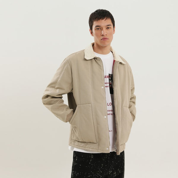 Beige Padded Canvas Jacket