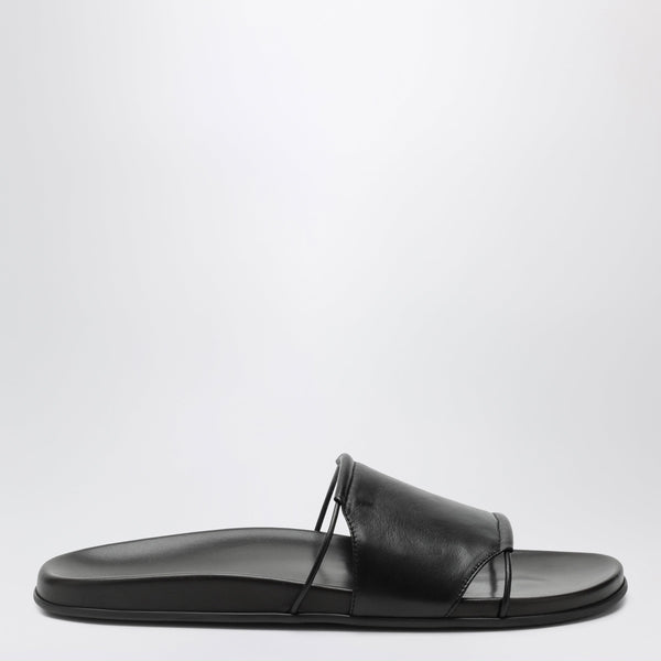 Vivienne Slide Sandals In Black Nappa