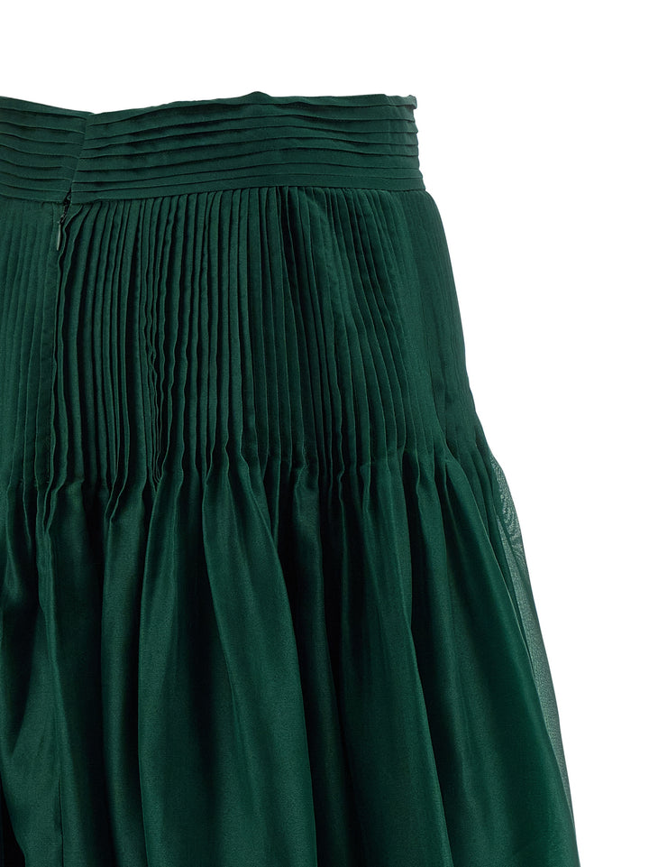 Carolina Herrera Pintucked Organza Skirts - Green | dada4d85f029a4dc9f78d30e1ef61f50c40ecc9c