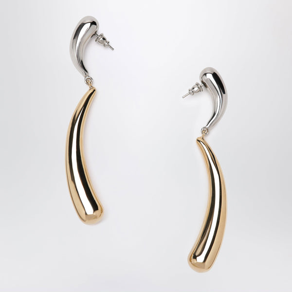 Two-Tone Silver/Gold Drop Earrings