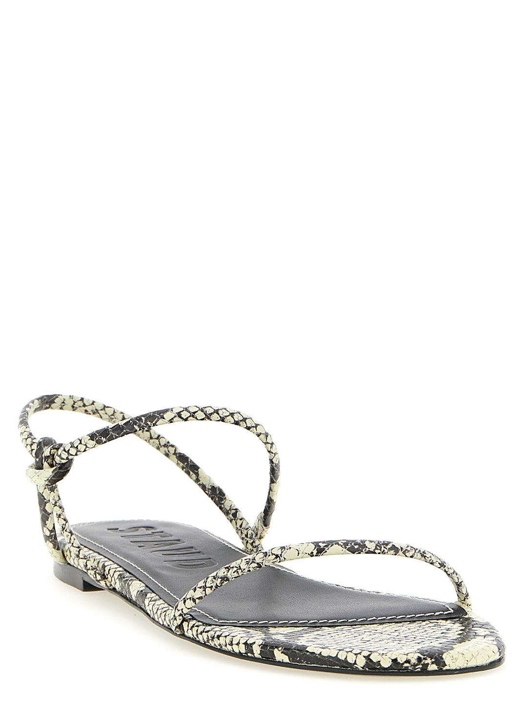 Staud Laurel Sandals - White/Black | 8251525a1836a73ec464a7cc9ea7214d9d76a037