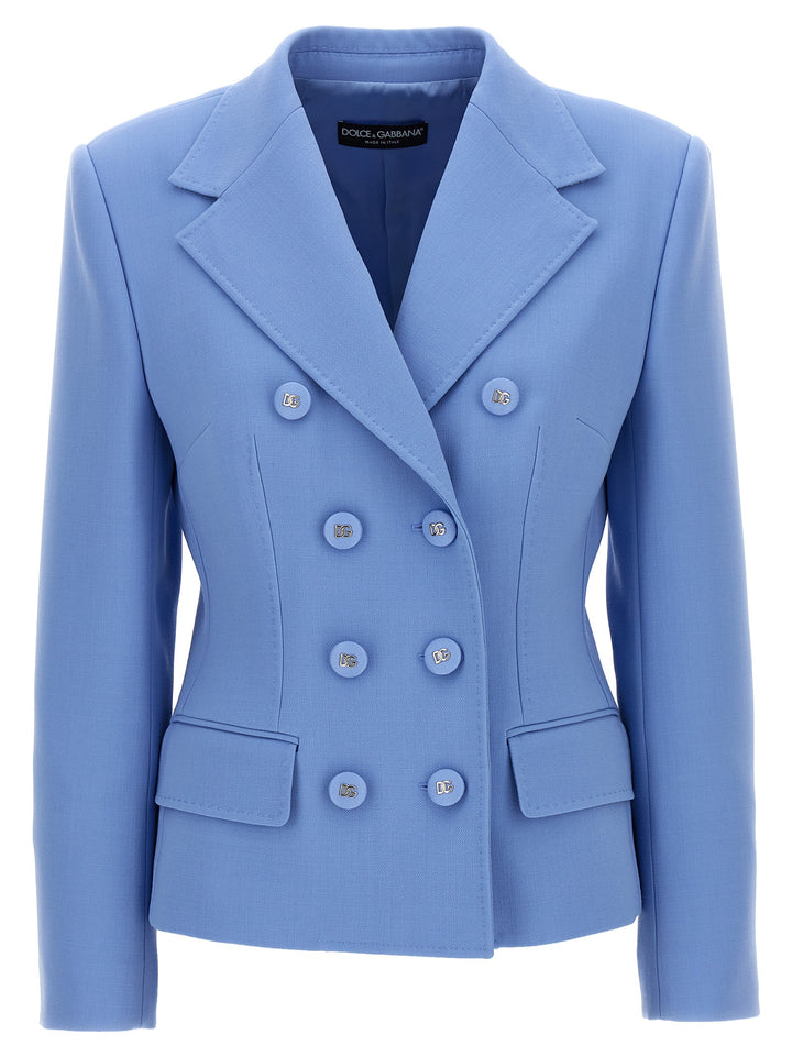 Double-Breasted Blazer Blazer And Suits Light Blue