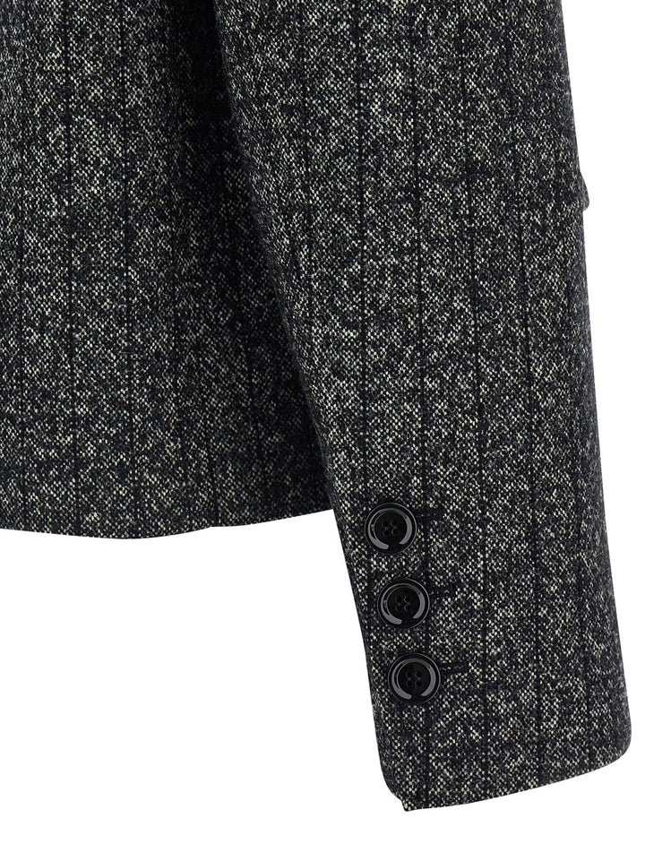 Dolce & Gabbana Striped Wool Blazer BlazerS - White/Black | 0aad67c8f06315db26a262cb5b0e265eae6eda45