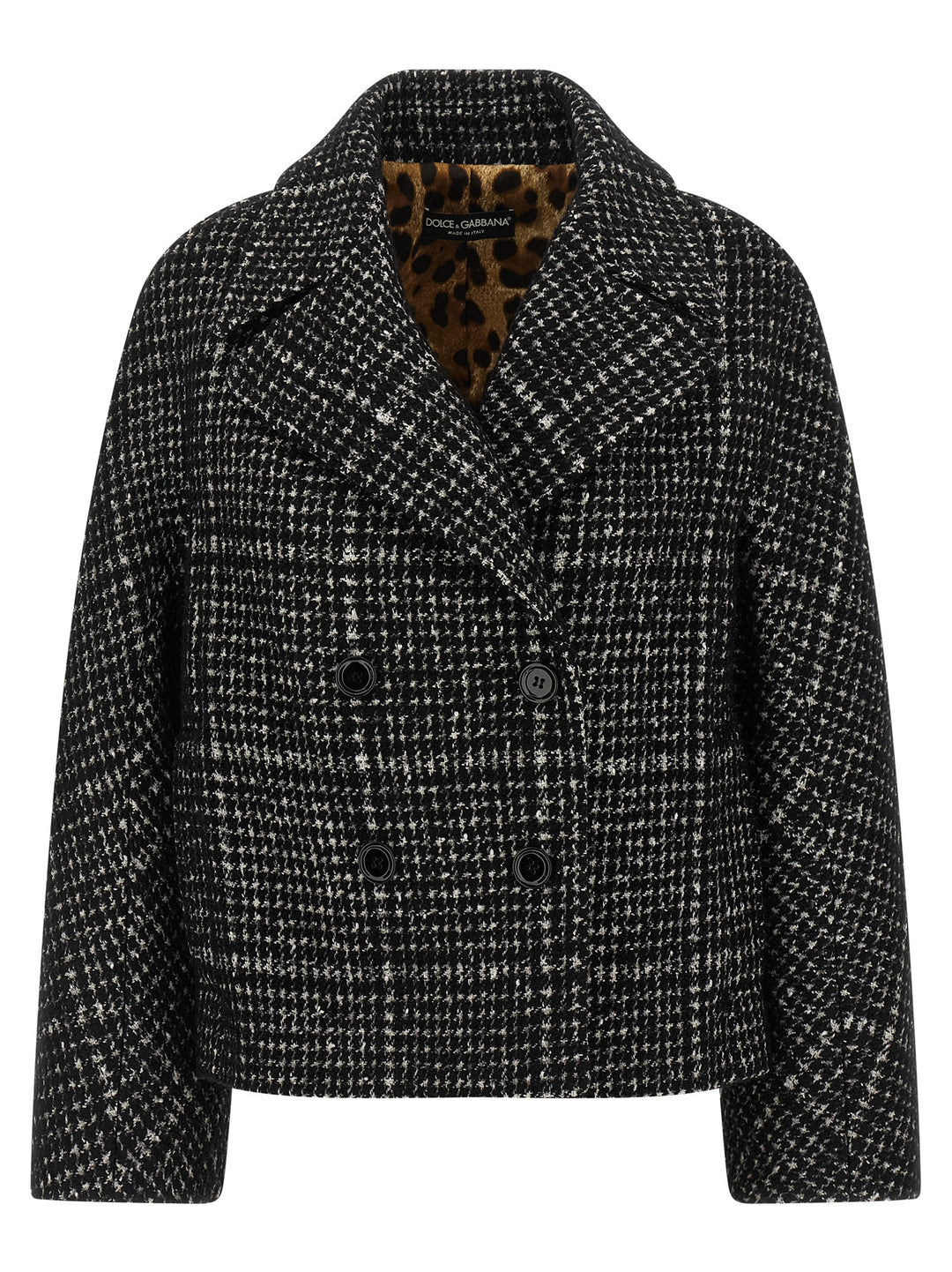 Dolce & Gabbana Houndstooth Coat Coats and Trench Coats - White/Black | 41f50f1296e1eab48f0100bf3deac4eead5d46dd