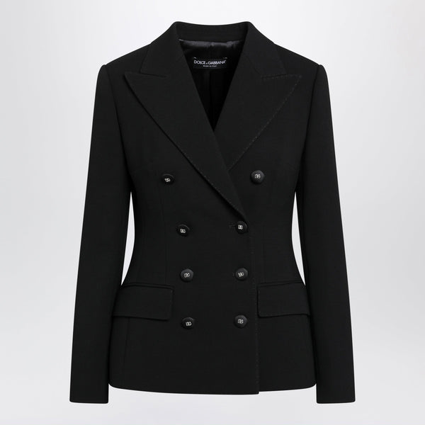 Black Double-Breasted Jacket In Wool