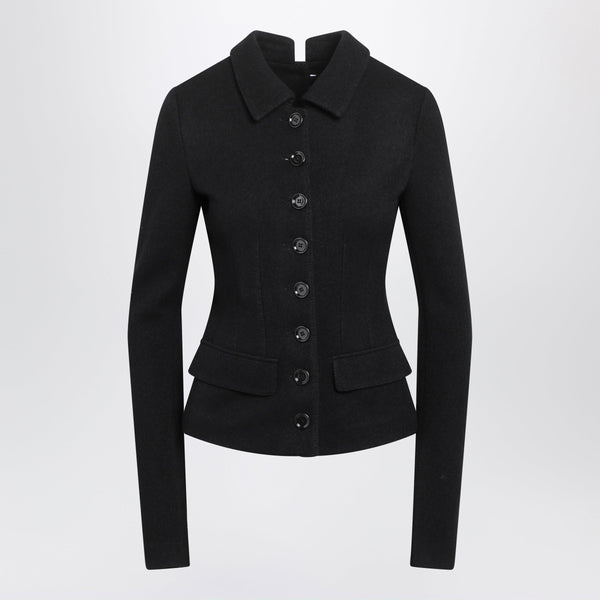 Black Single-Breasted Wool Jacket