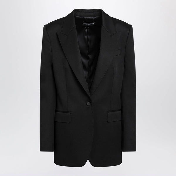 Black Single-Breasted Jacket In Wool