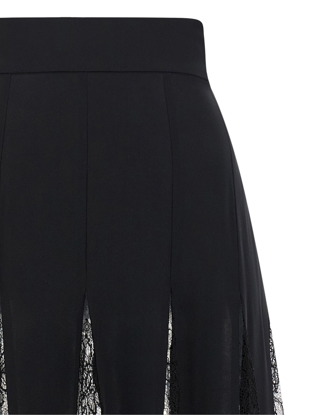 Dolce & Gabbana Charmeuse Skirt With Lace Skirts - Black | 9df37861b3089c2c36b54c7cbdea7f91be3d7246