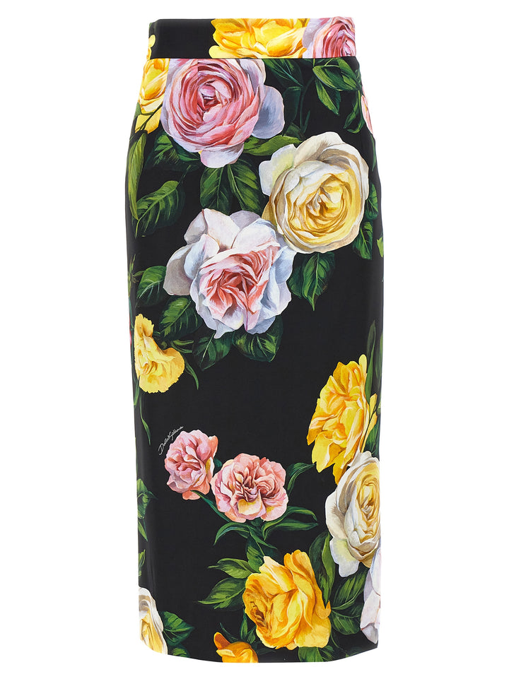 Floral Longuette Skirt Skirts Multicolor