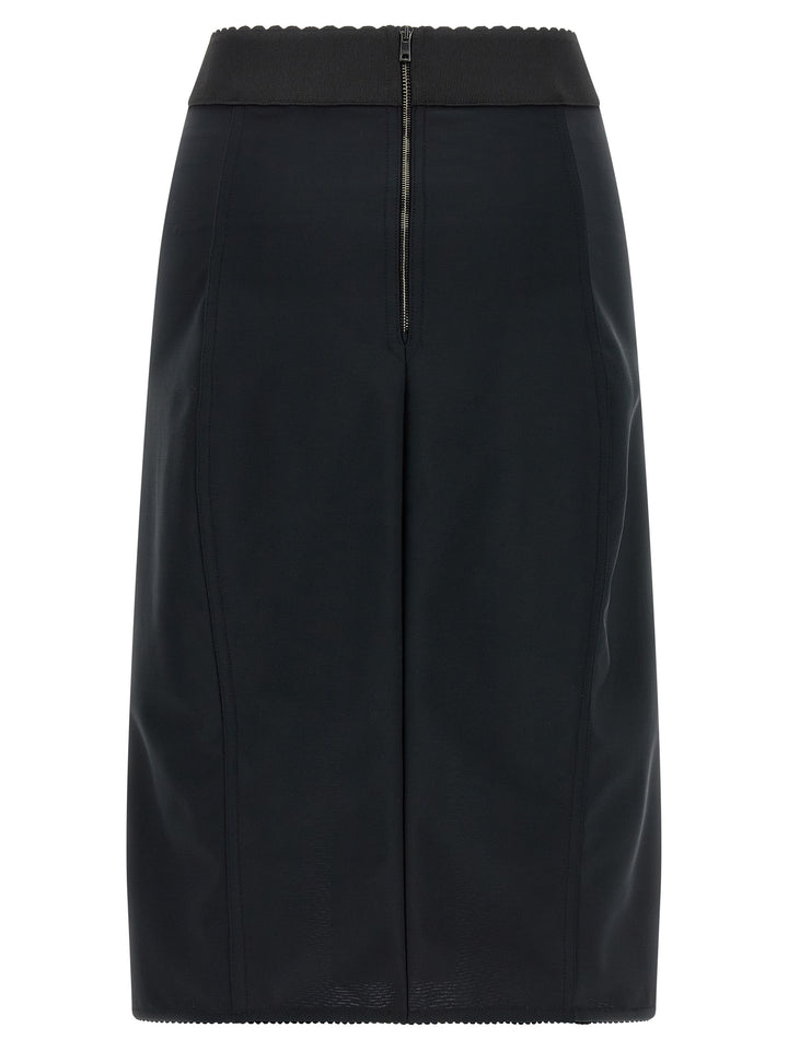 Dolce & Gabbana Lace Insert Skirt Skirts - Black | 7bb19e019abe4f6b561b7fed4e6473926b416c6a