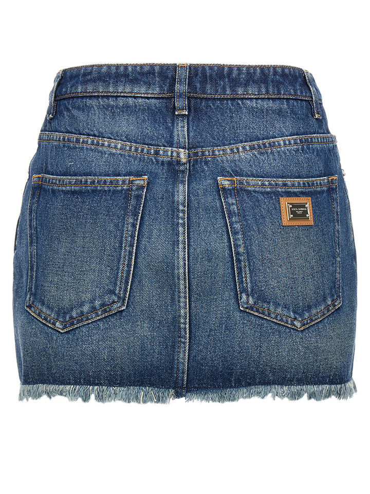 Dolce & Gabbana Denim Mini Skirt Skirts - Blue | 00dcd57d8e6e16bc5e4b89b5932ef3e27261150a