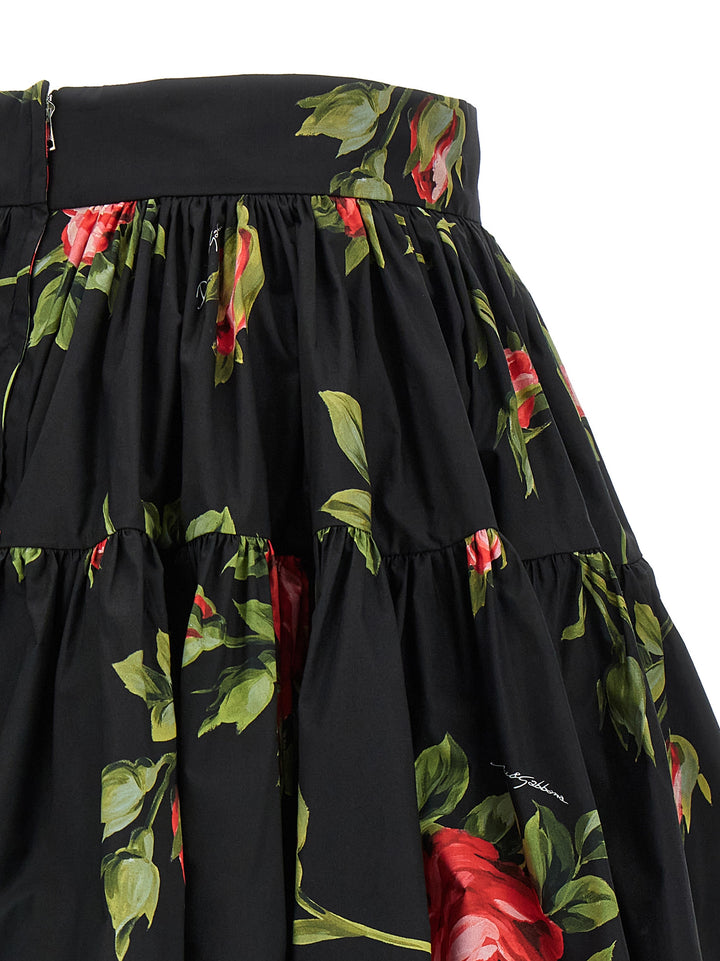 Dolce & Gabbana Bouquet Rose Skirts - Black | f6735f1093fd3b1706c44d329960d920b0787971