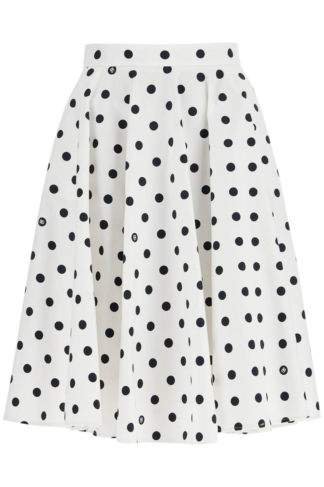 Cotton Polka Dot Flared Skirt