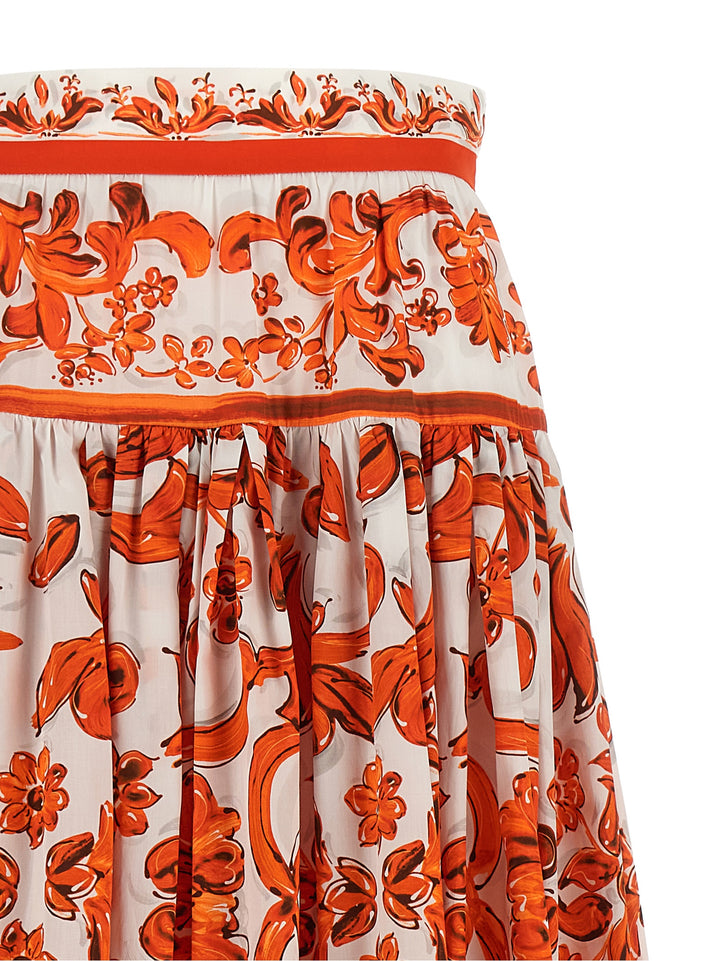 Dolce & Gabbana Maiolica Skirts - Orange | 9f6229adb106792ef6662c355a07f5c2fd2490cc