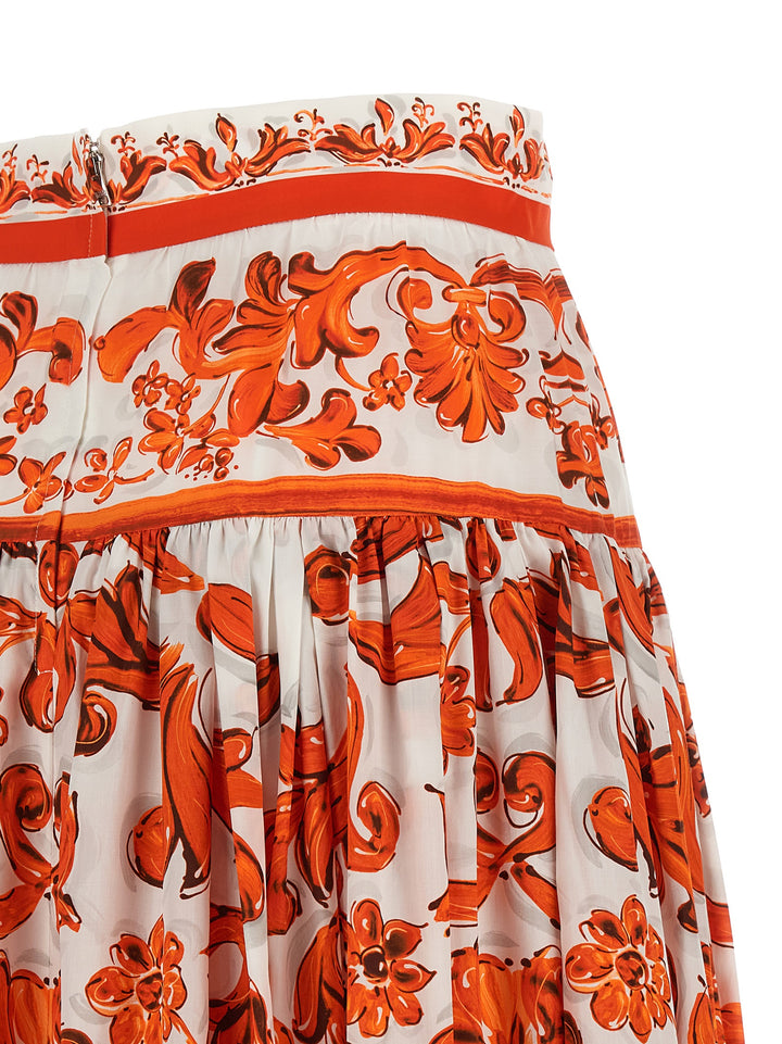 Dolce & Gabbana Maiolica Skirts - Orange | 6a09ea417faa743e02194bc886d2b51d4c3d4ea1