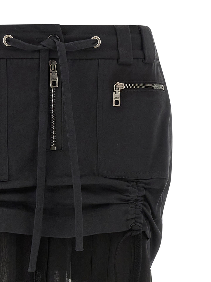 Dolce & Gabbana Twill And Chiffon Skirt Skirts - Black | 1600c2ee87e2a058a76f00a2d84f561f8ebe0aa9
