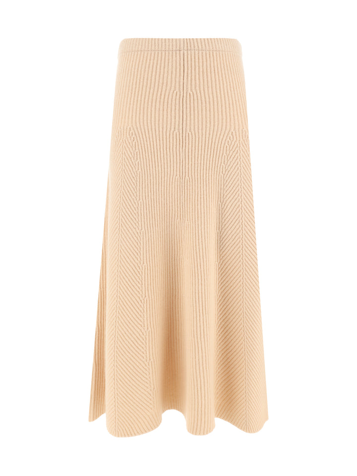 CASHMERE WOOL RIBBED SKIRT