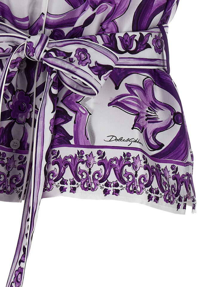 Dolce & Gabbana Maiolica Shirt and Blouse - Purple | 057194be3c7cac5df05ca8de3472682139026f2b