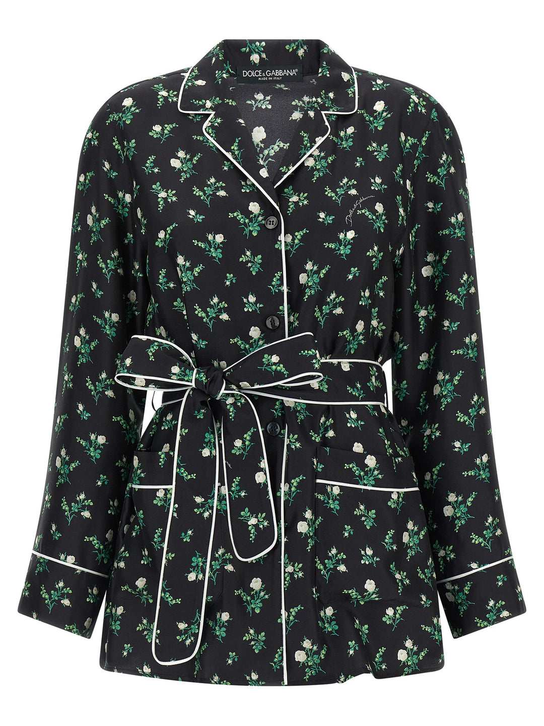 Dolce & Gabbana Roselline And Lily Of The Lilies Of The Flowers Printed Shirt Shirt and Blouse - Black | 256f32f347e74d6757db9e0f6e588868d3d08f3b