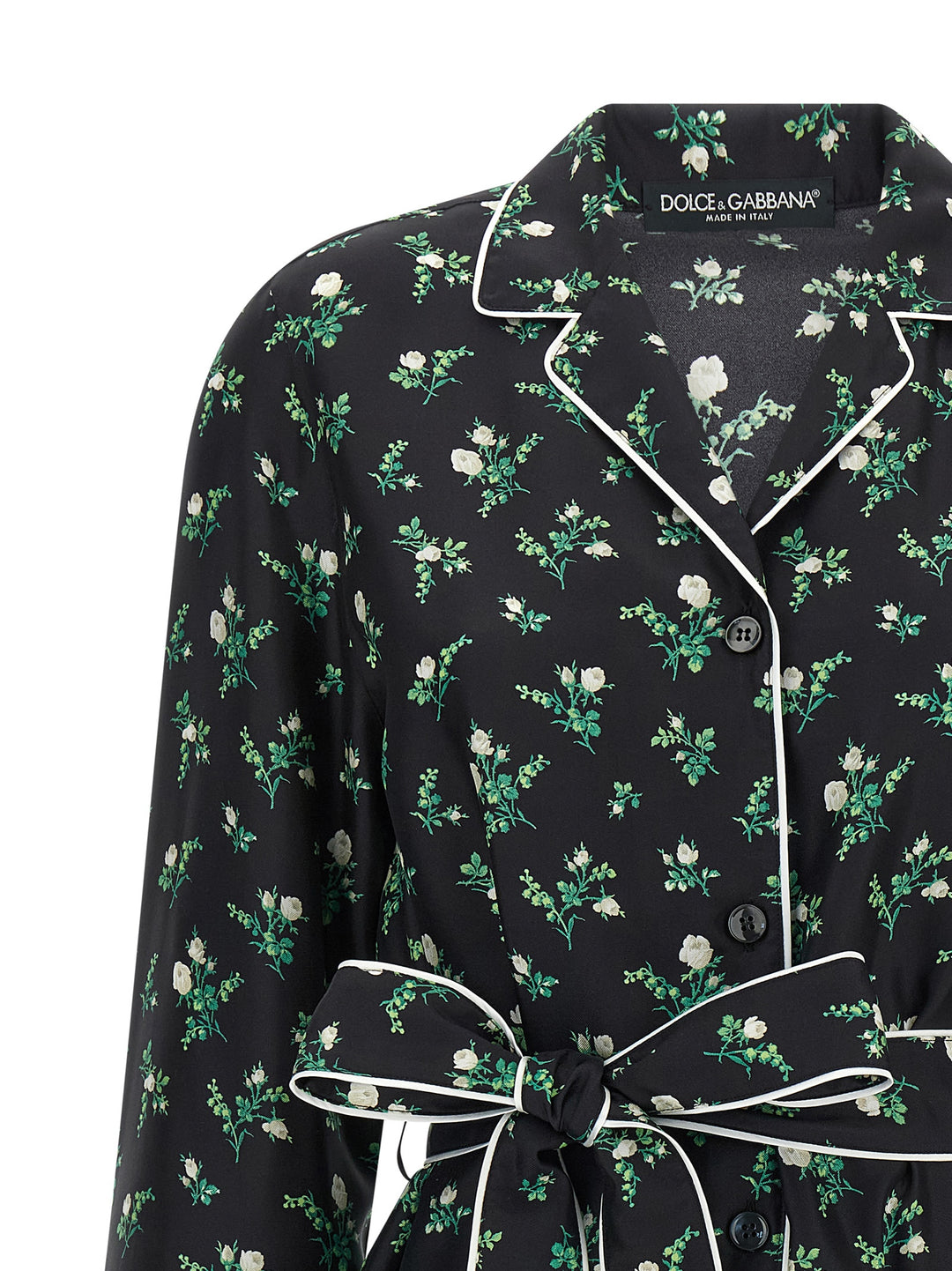 Dolce & Gabbana Roselline And Lily Of The Lilies Of The Flowers Printed Shirt Shirt and Blouse - Black | cab1f598b3cb5559dd9055cdb1564e38d5651156