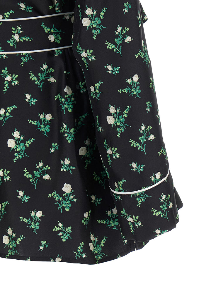 Dolce & Gabbana Roselline And Lily Of The Lilies Of The Flowers Printed Shirt Shirt and Blouse - Black | 53c115e87d5d32784d2e366149f2851914a32586
