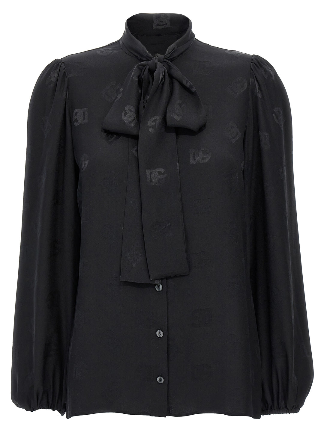 Lavalliere Jacquard Shirt Shirt, Blouse Black