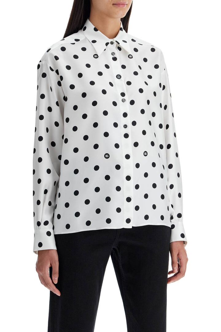 Silk Polka Dot Print Blouse