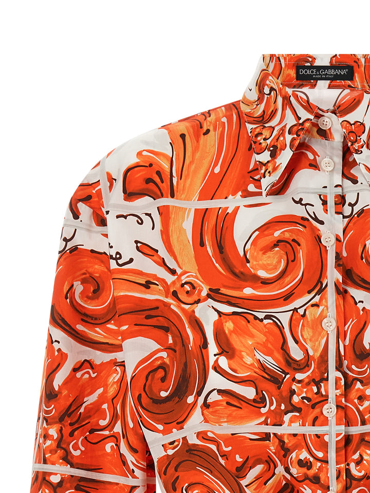 Dolce & Gabbana Maiolica Shirt and Blouse - Orange | 063ca52b4704d327f5d6bb54e53548bd2813a317