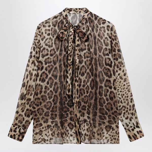 Leopard-Print Silk Georgette Shirt