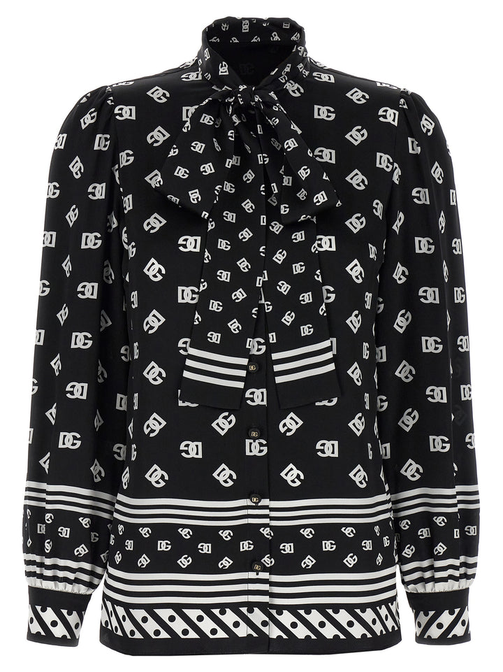 Dolce & Gabbana Silk Shirt Shirt and Blouse - White/Black | e92feed6d86af4342f622588f1878dbd5acd308d